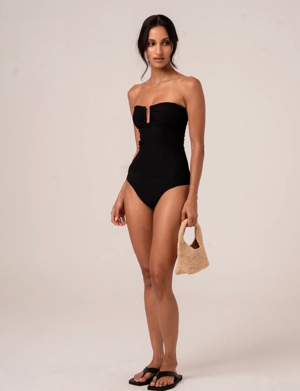 SCULPTED BANDEAU ONE PIECE BLACK