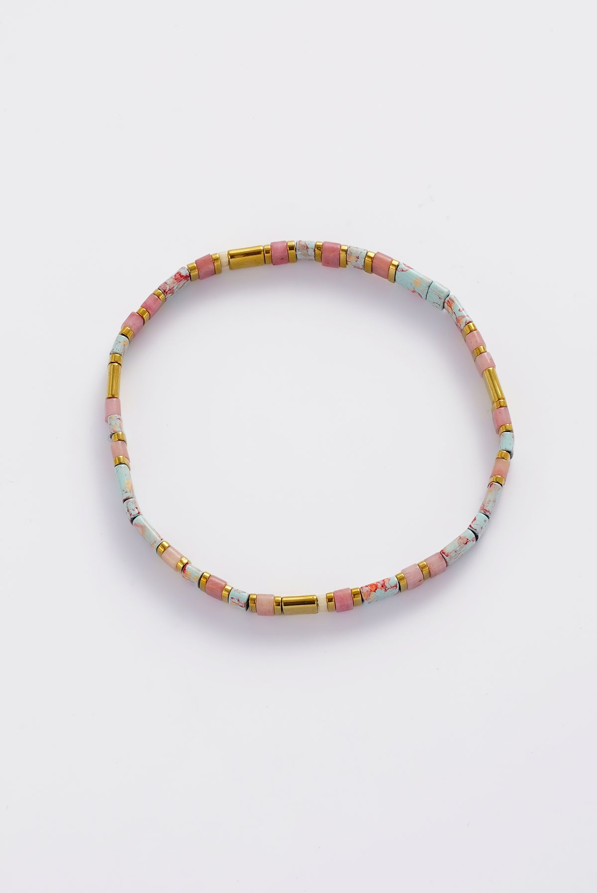TILE BRACELET - TEAL/BLUSH