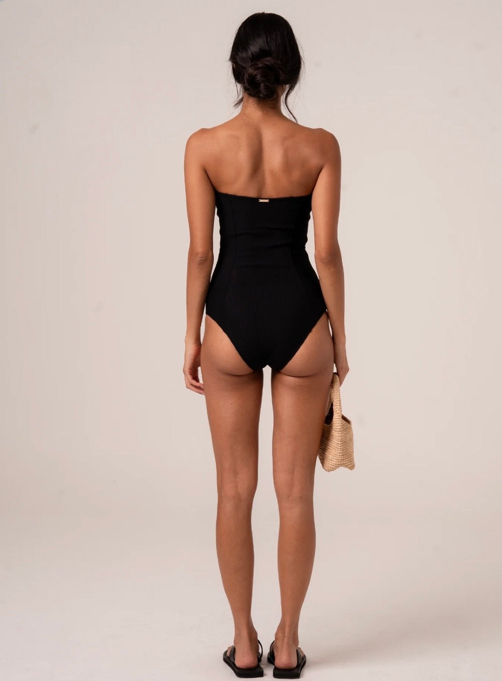 SCULPTED BANDEAU ONE PIECE BLACK
