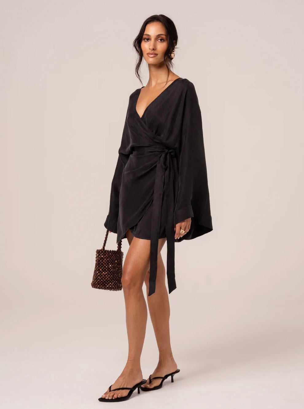 MAIA BATWING DRESS NOIR