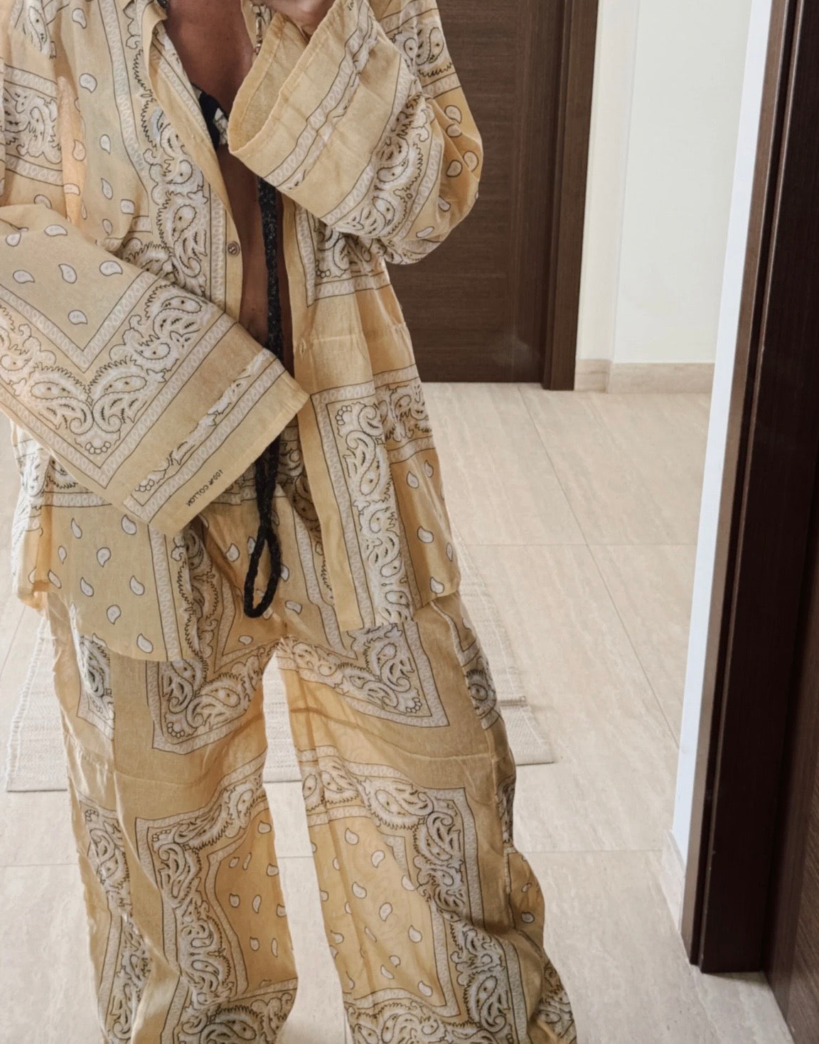 BANDANA WIDE LEG PANT BUTTER
