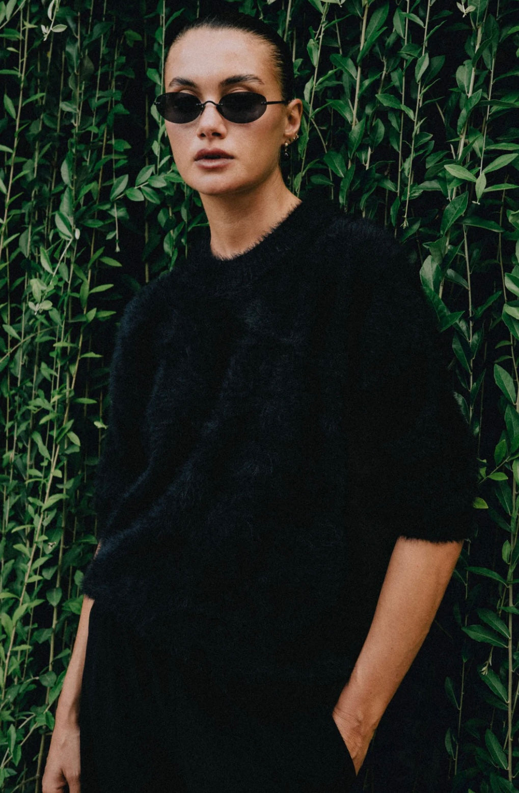 AMELIA SHAGGY KNIT - Black