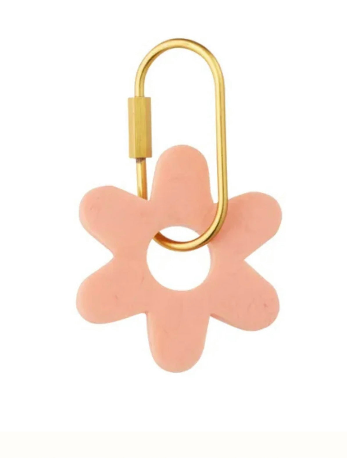 RESIN KIP FLOWER KEY RING 7cm PEACH