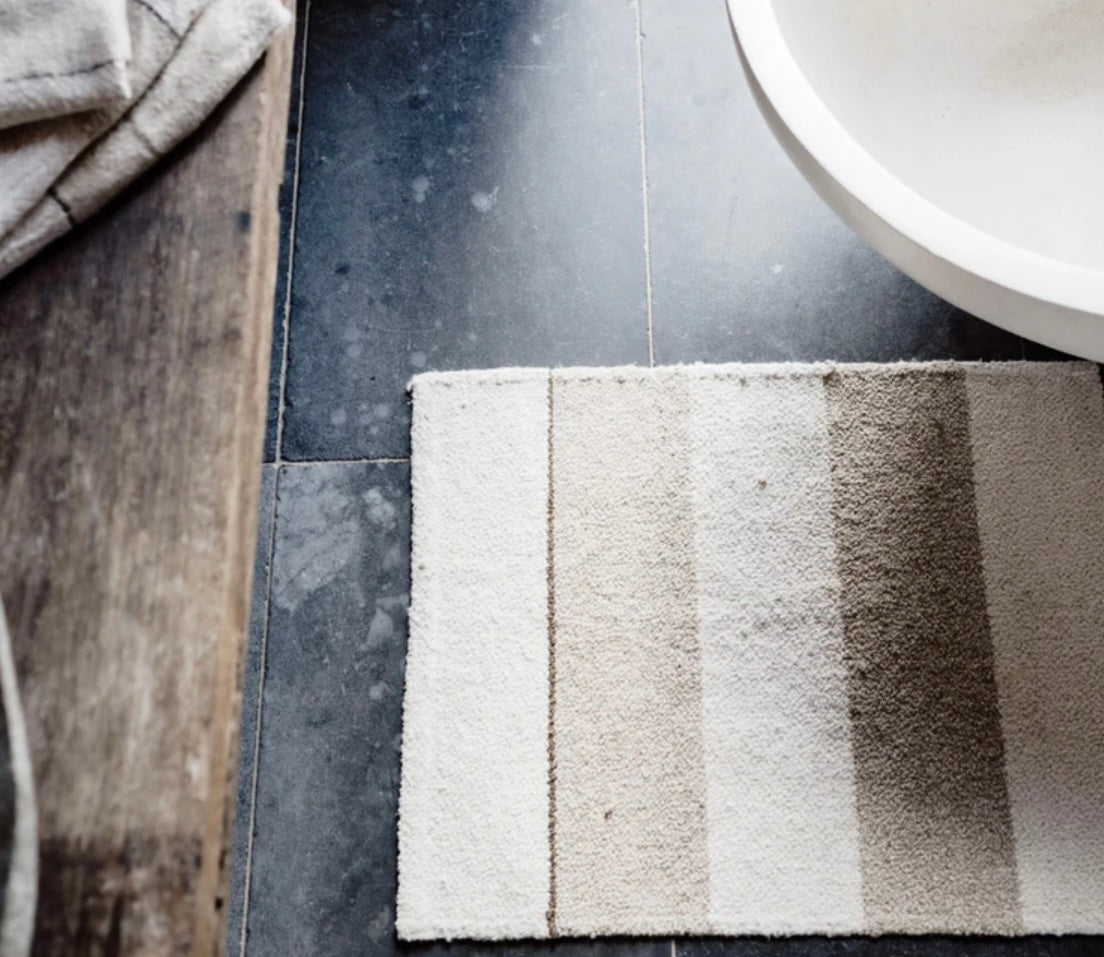 RETREAT LINEN BATHMAT - NATURAL/ IVORY/BLACK 50x90cm
