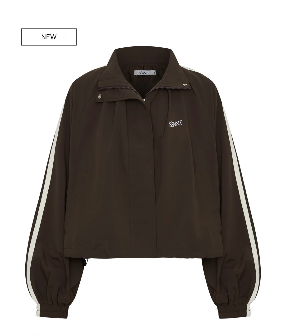 FIGHT NIGHT ZIP WINDBREAKER- BROWN / CREAM