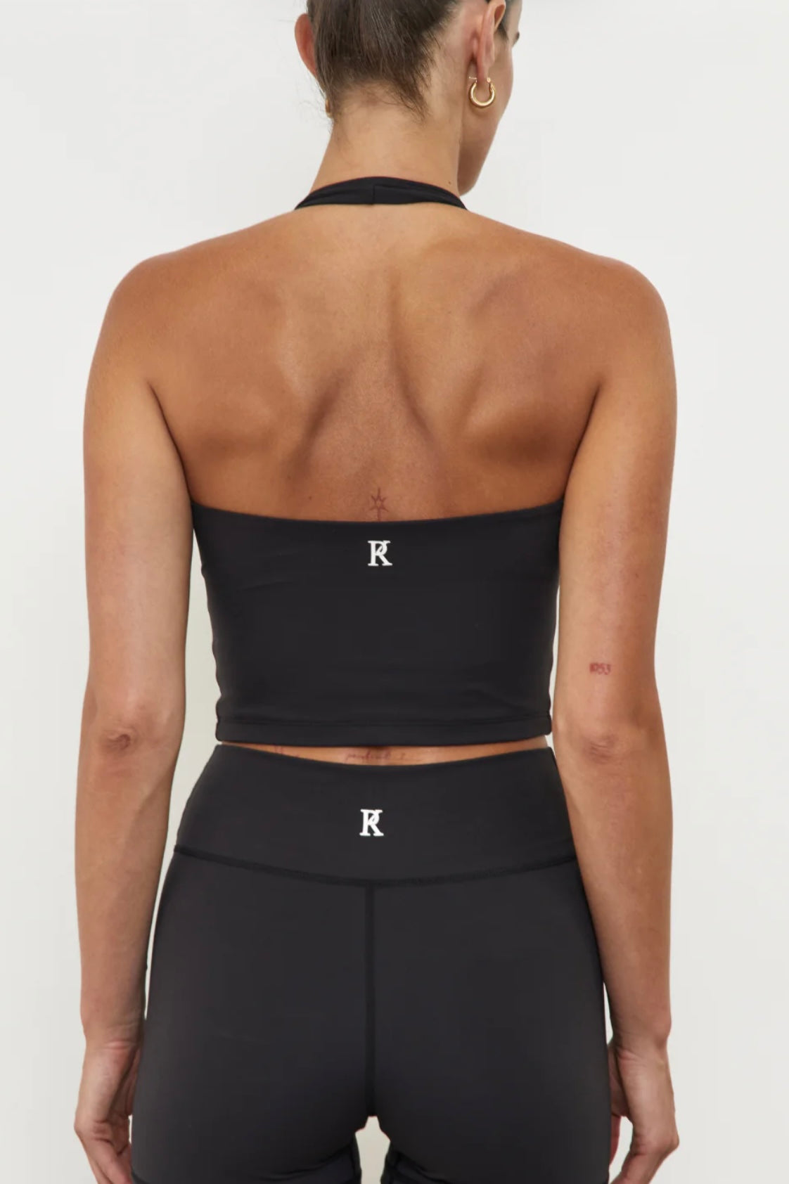 WRAP HALTER TOP - BLACK