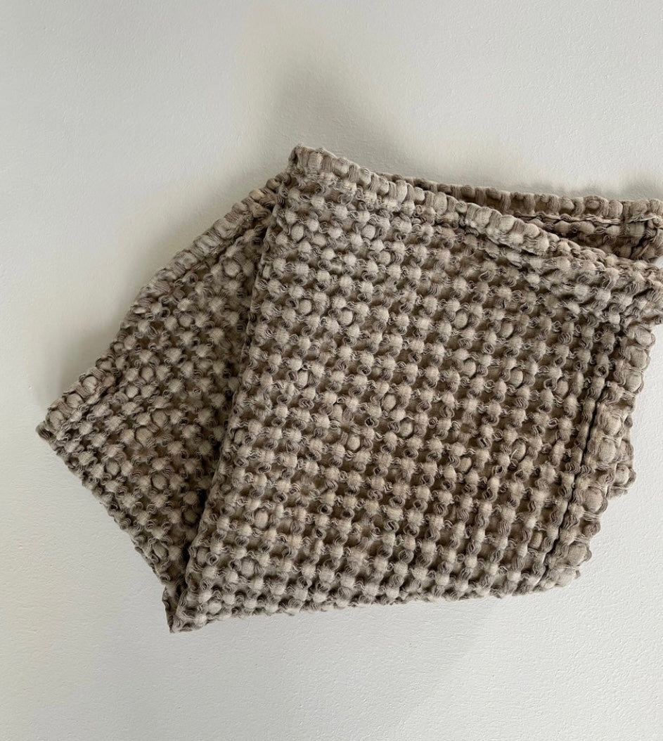 100% ORGANIC COTTON RUSTIC WAFFLE FACE CLOTH- Khaki