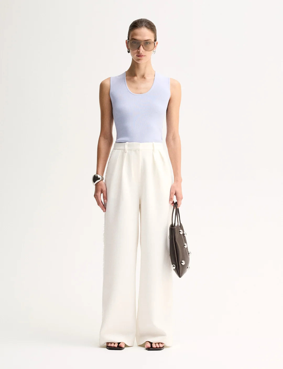 HAYES KNIT TOP - PALE BLUE