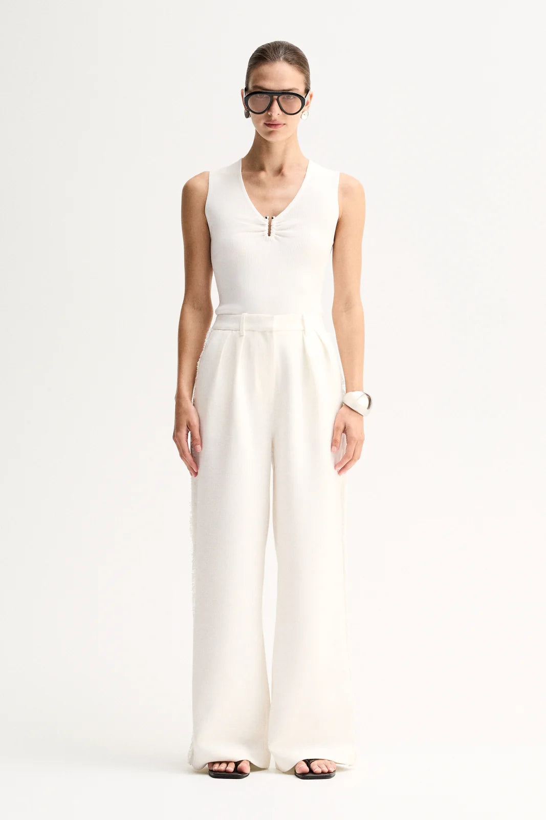 LINDSAY KNIT TOP - WHITE