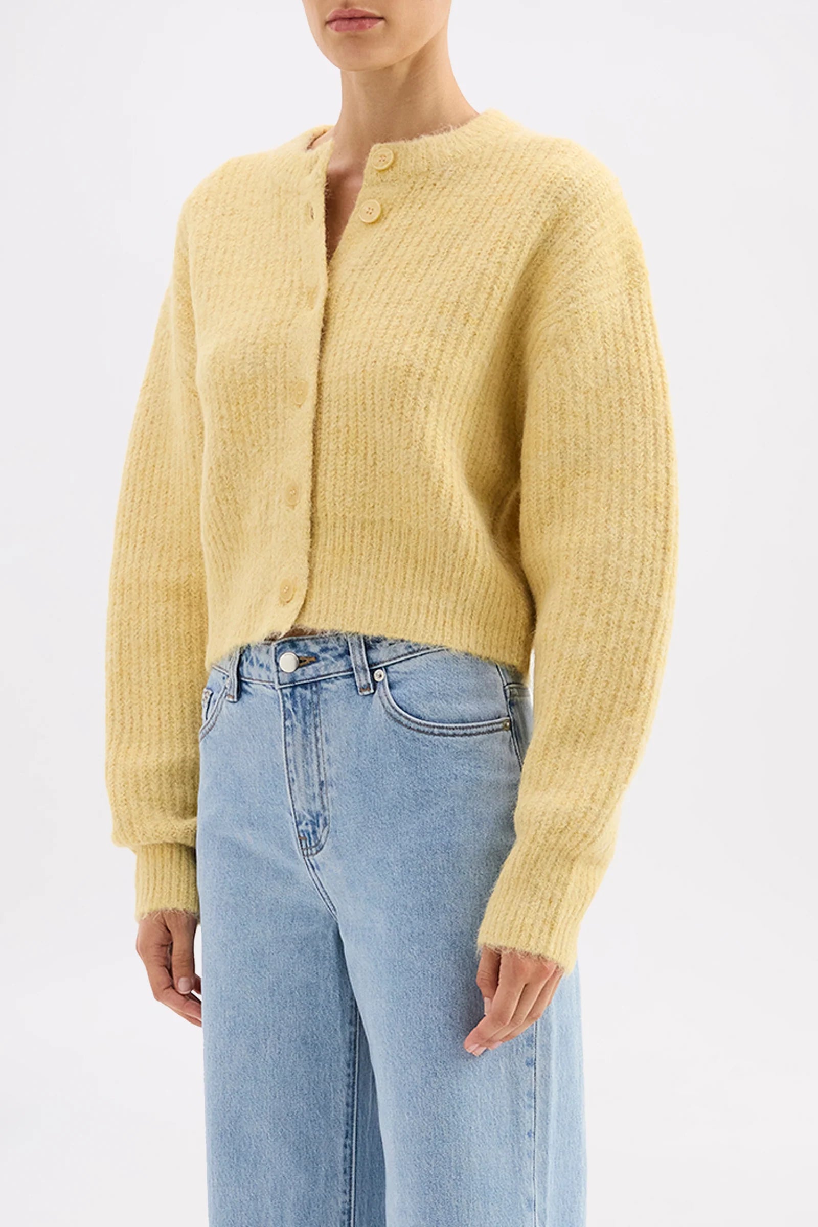 NIXON CROPPED CARDIGAN - BUTTER