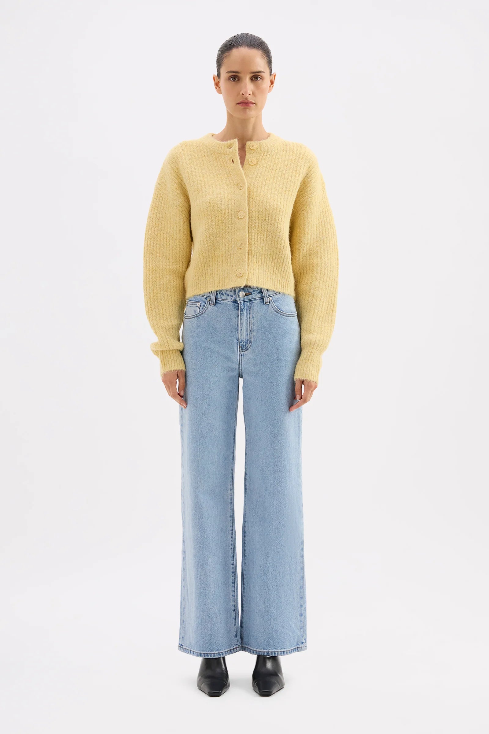 NIXON CROPPED CARDIGAN - BUTTER