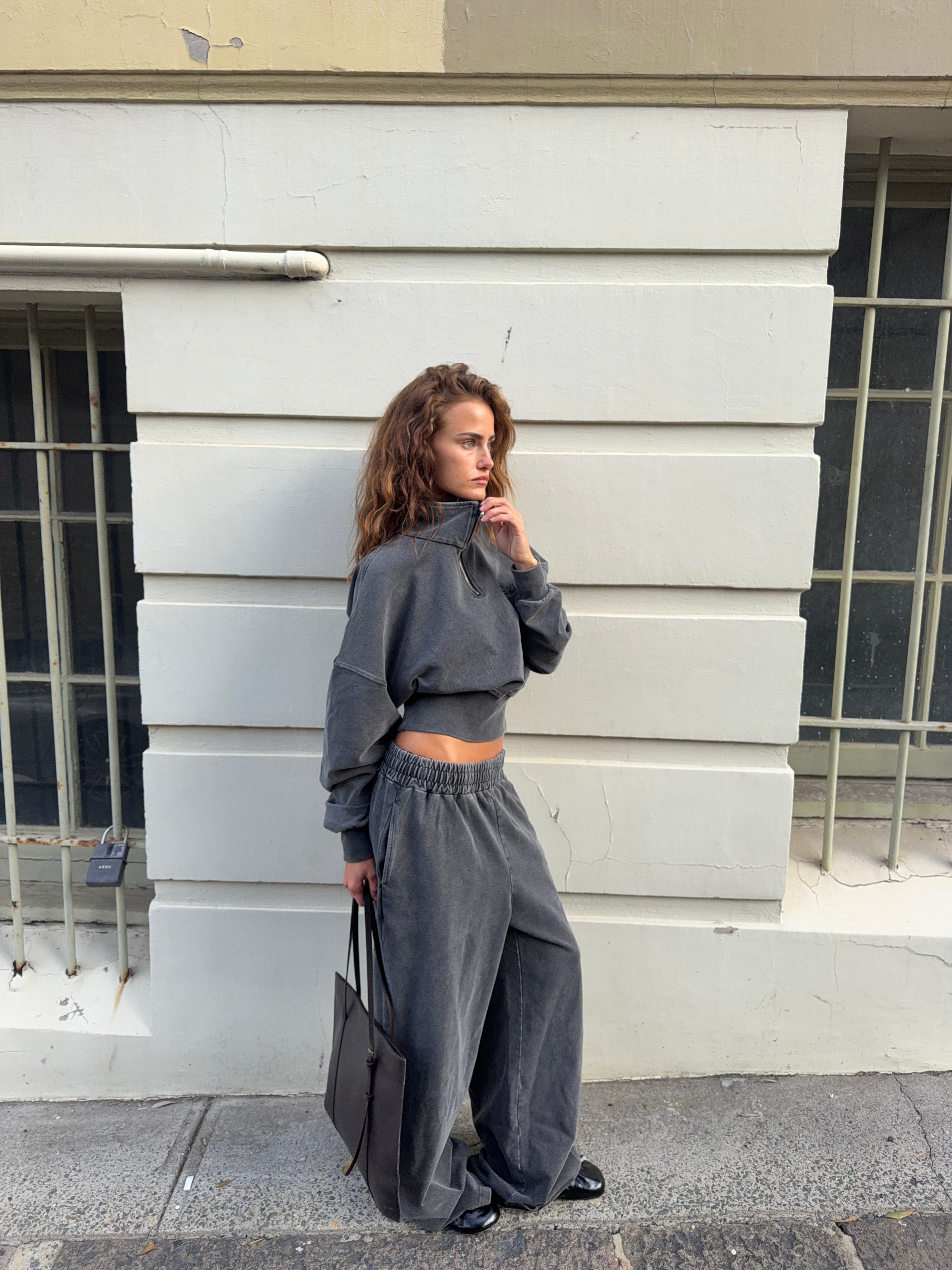 ACID WASH CROPPED JACKET