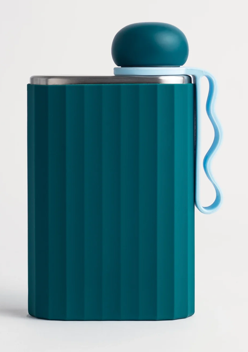 RIBBED SILICONE SLEEVE -TEAL