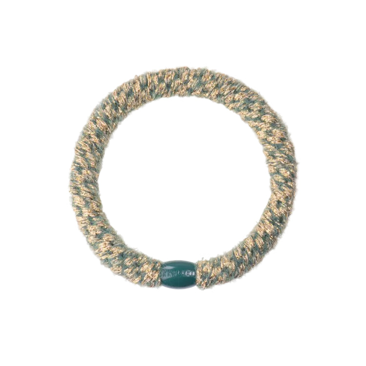 KNEKKI HAIR TIES - VELVET GLITTER FOREST GREEN