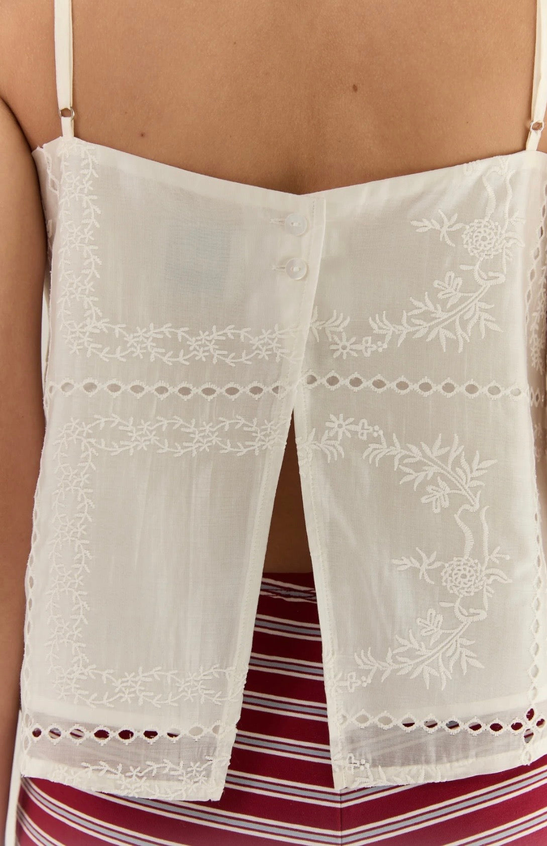 OLIVIA LACE CAMI - BLANC