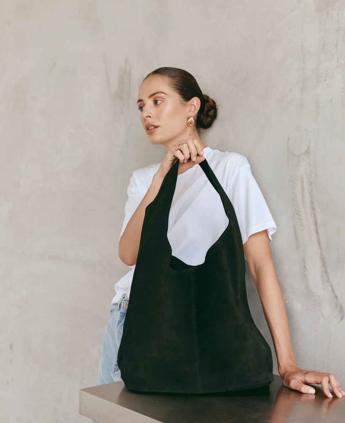 SIENNA BLACK SUEDE HOBO