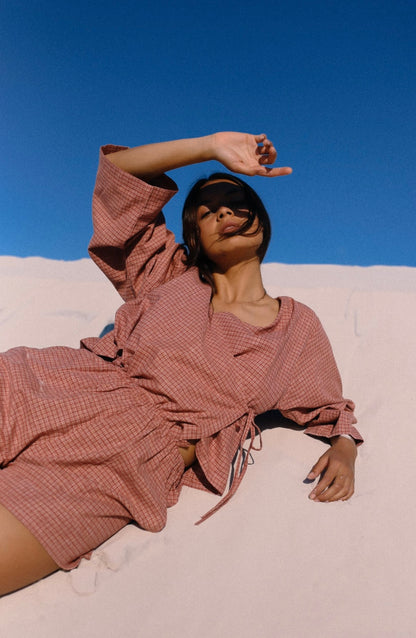 MIA WRAP TOP - Picnic Hemp