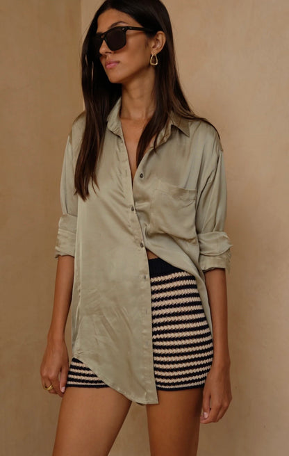 ROSHI SATIN SHIRT DESERT SAGE