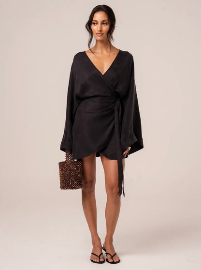 MAIA BATWING DRESS NOIR