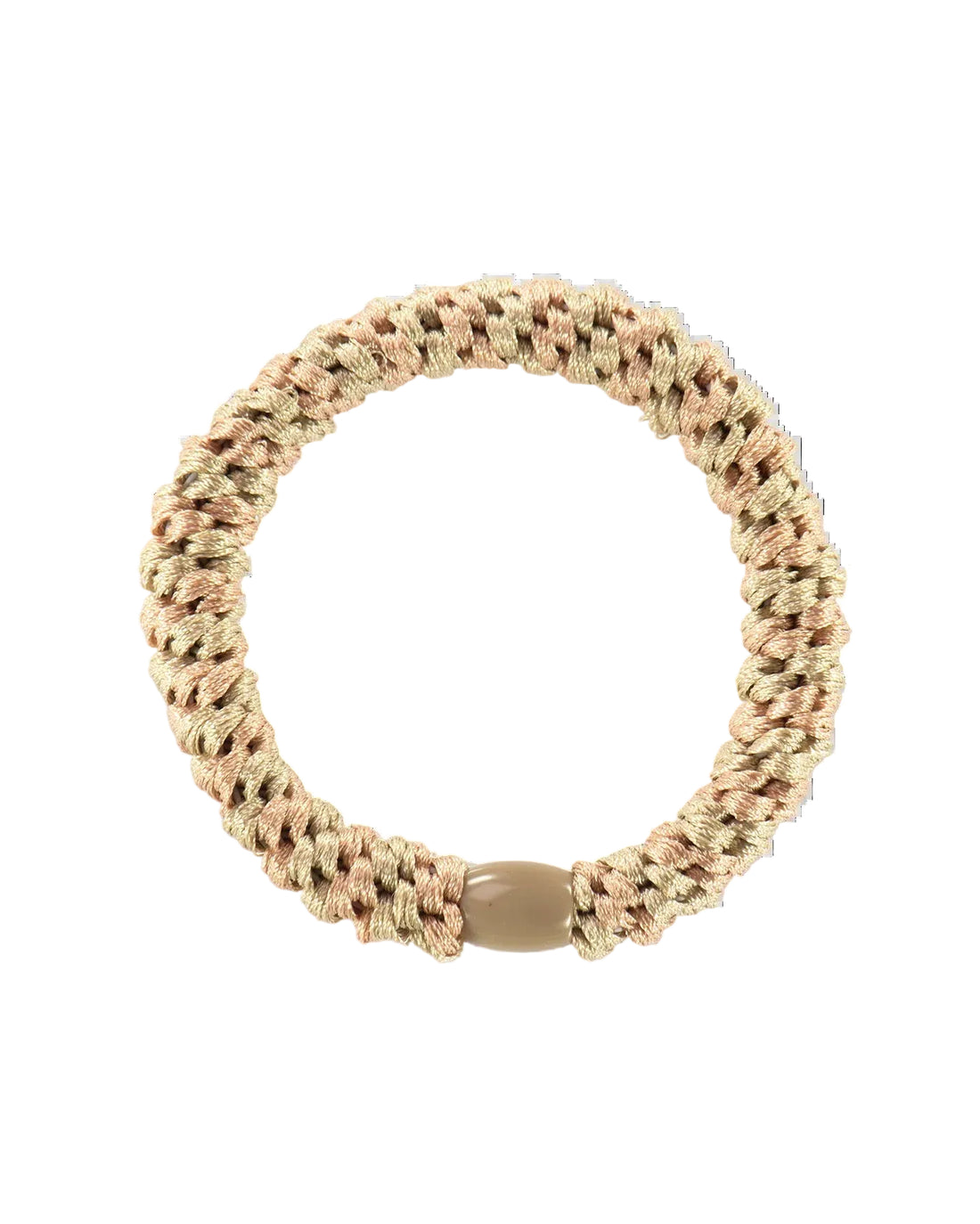 KNEKKI HAIR TIES - PEACH - LIGHT BEIGE STRIPE