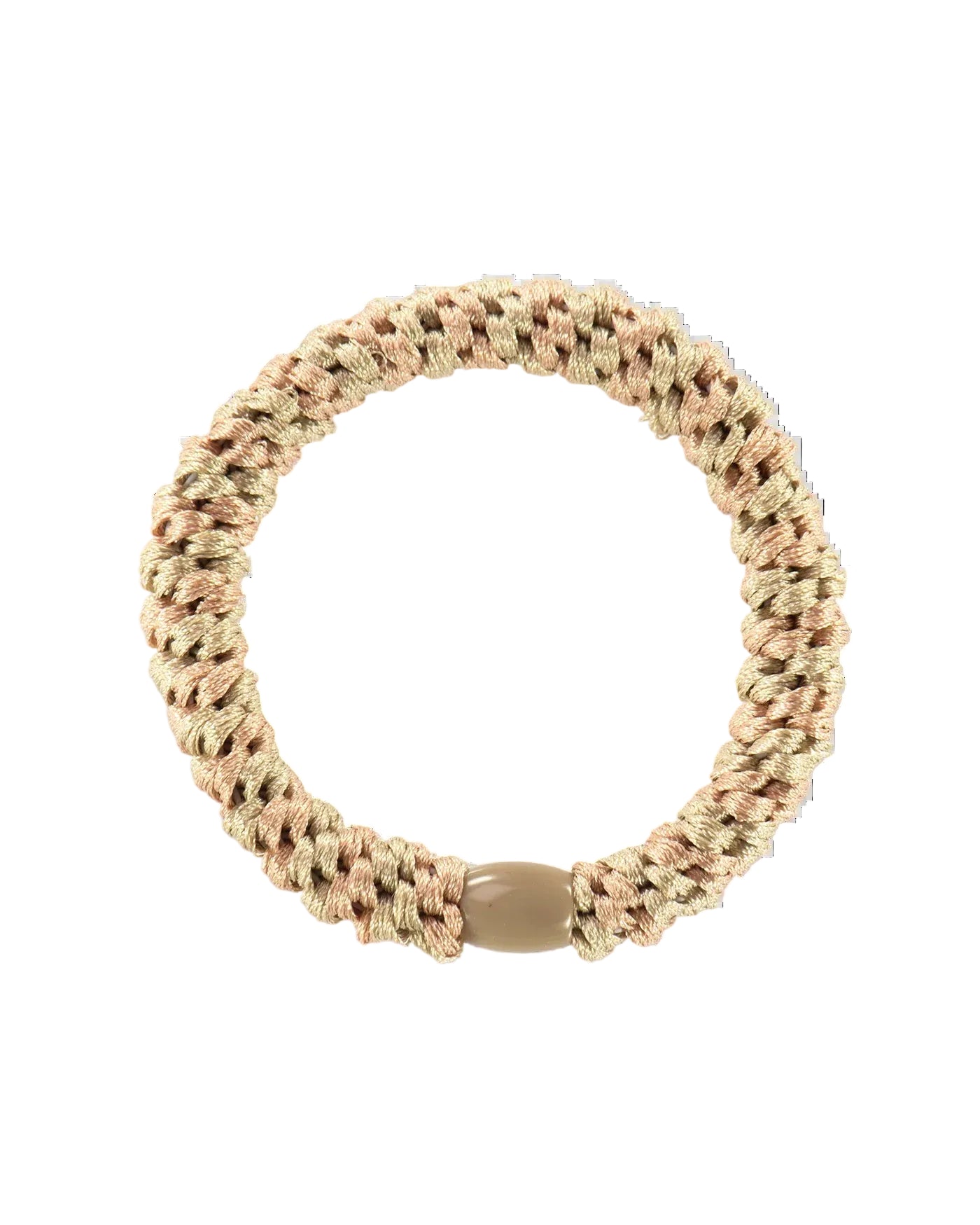 KNEKKI HAIR TIES - PEACH - LIGHT BEIGE STRIPE
