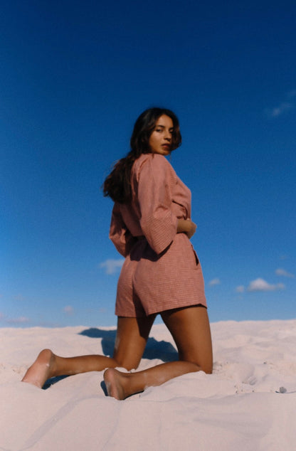 MIA WRAP TOP - Picnic Hemp