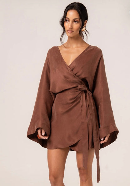 MAIA BATWING DRESS CHOC
