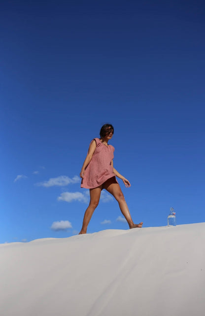 LUNA SHIFT DRESS - Picnic Hemp