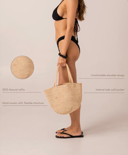 MINI RAFFIA TOTE NATURAL