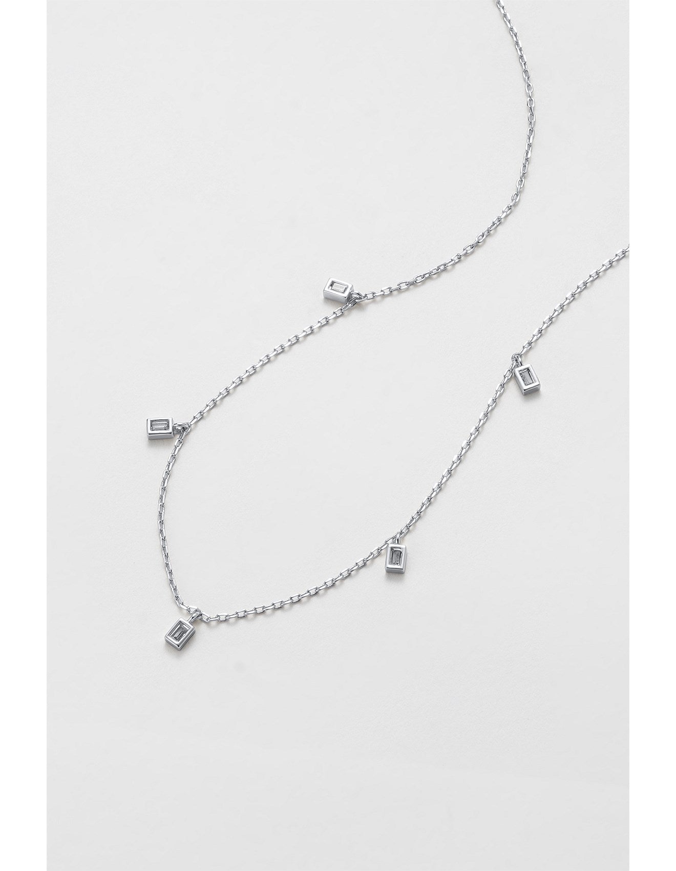 BAGUETTE MINI NECKLACE - SILVER