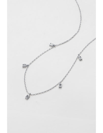 BAGUETTE MINI NECKLACE - SILVER