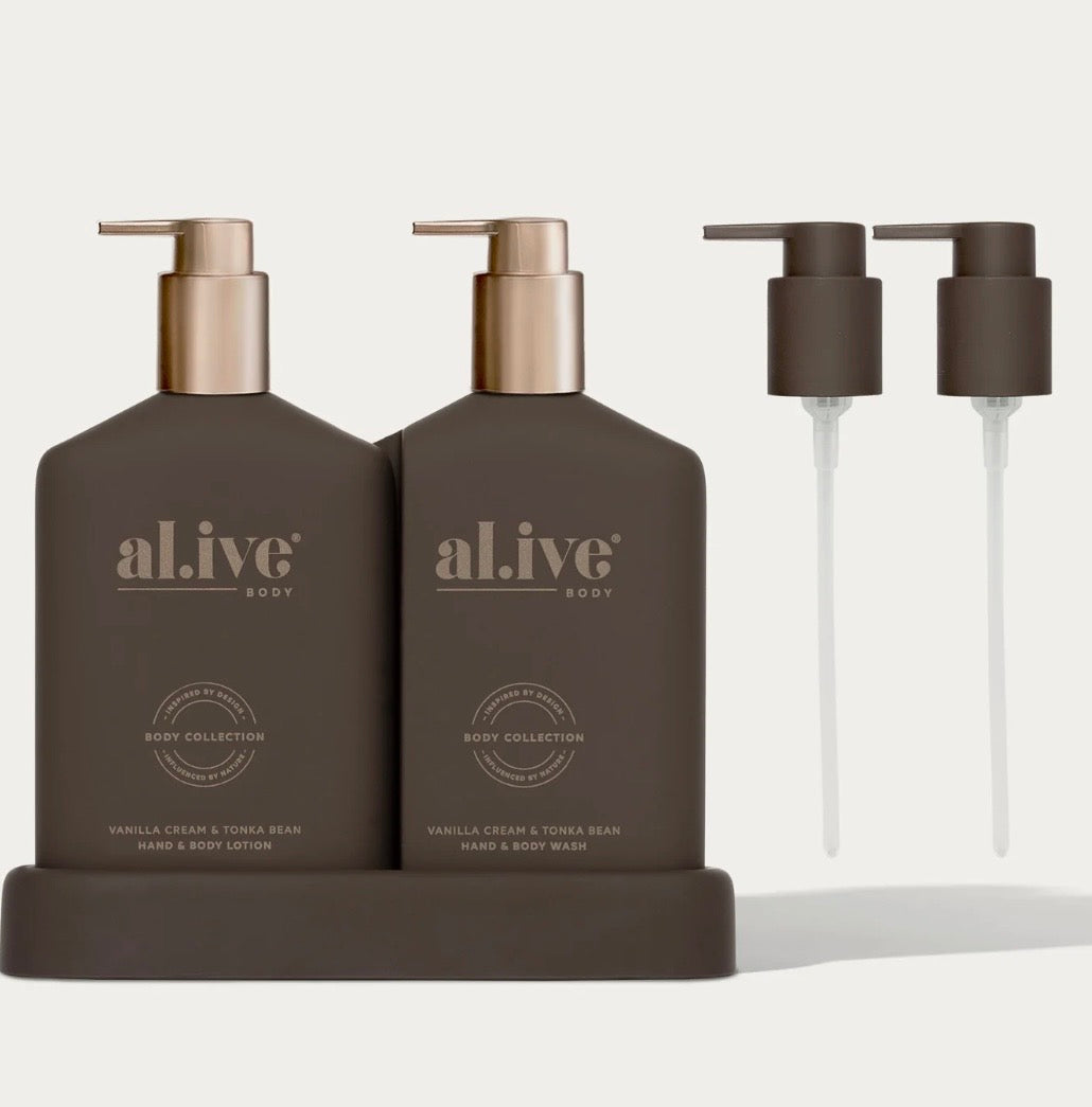 BATHROOM WASH &amp; LOTION DUO - VANILLA CREAM &amp; TONKA BEAN