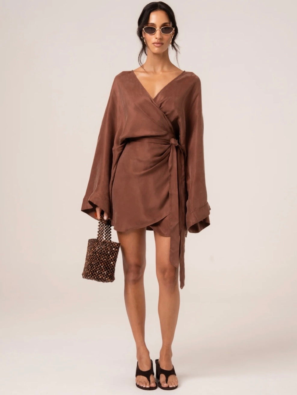 MAIA BATWING DRESS CHOC