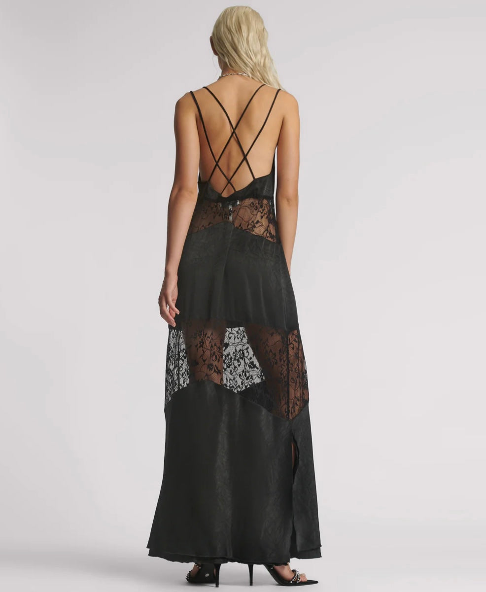 WINONA LACE SLIP - Black Lace