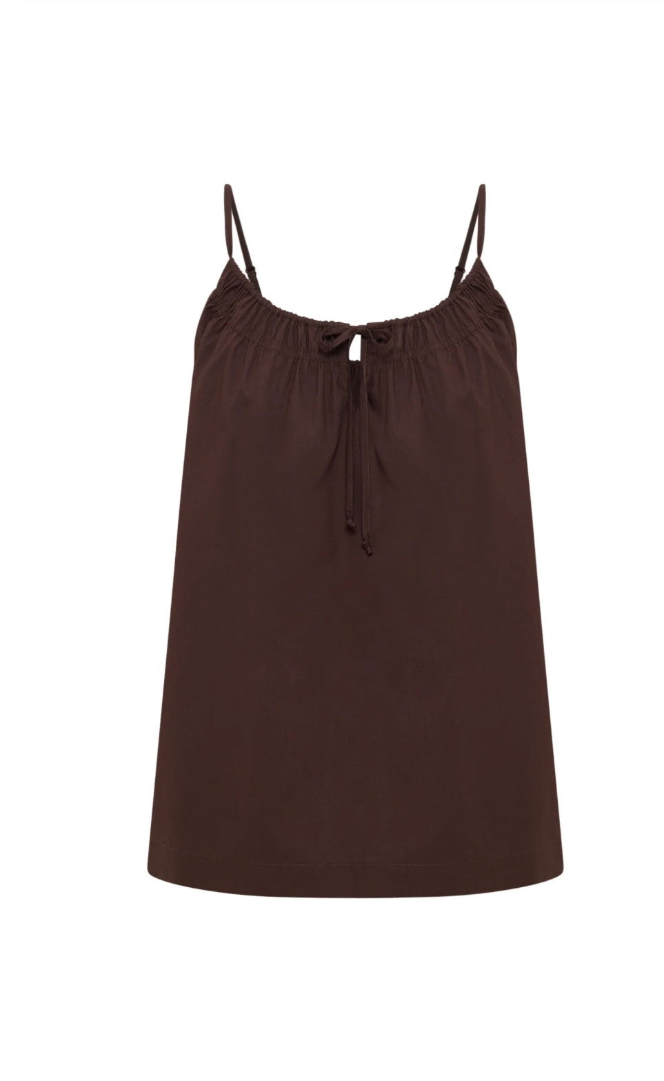 CERIE POPLIN TOP CHOC