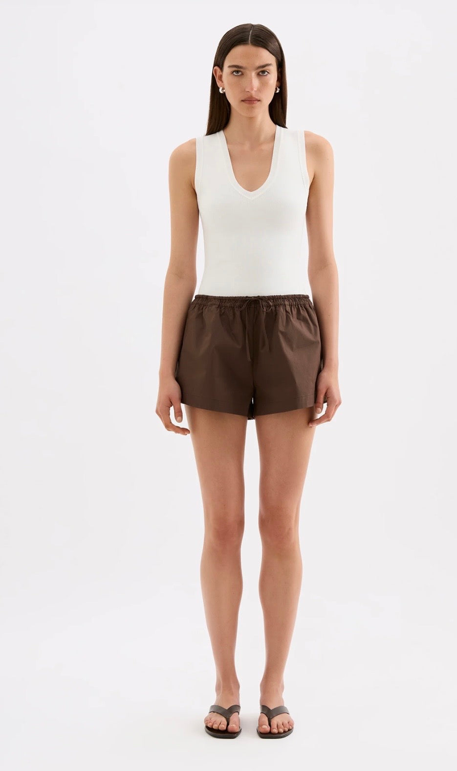 CERIE POPLIN SHORTS CHOCOLATE
