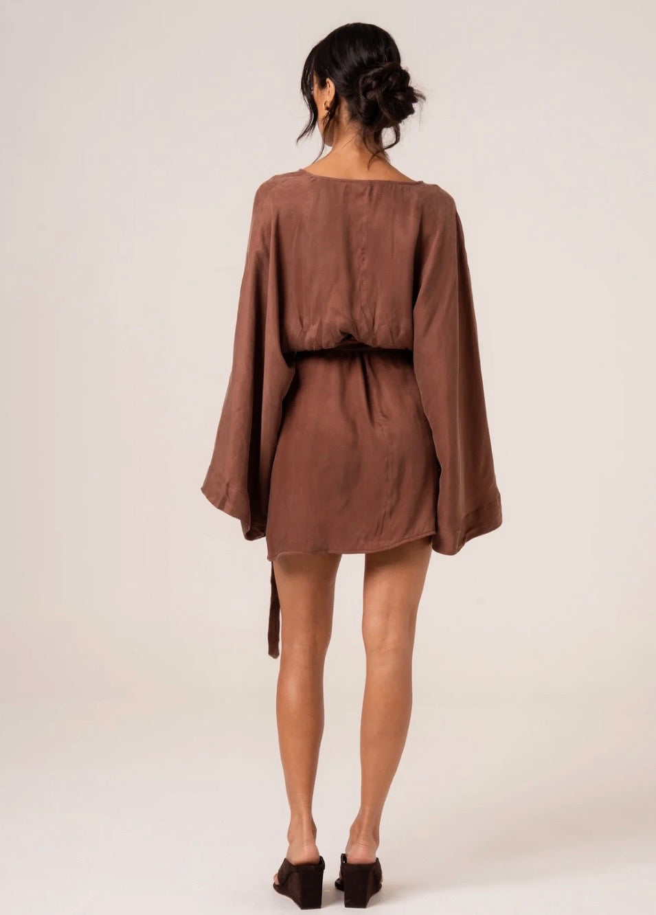 MAIA BATWING DRESS CHOC