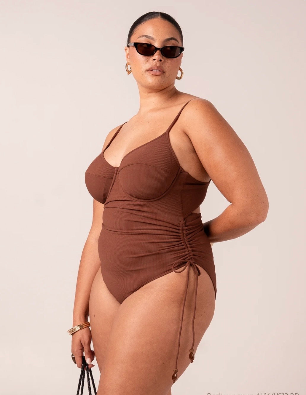 THIN STRAP UNDERWIRE ONE PIECE CHOC