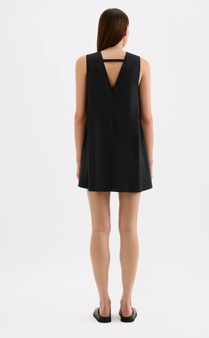 CERIE POPLIN MINI DRESS BLACK