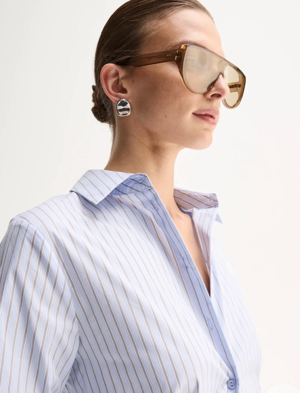 KALLIE STRIPE SHIRT - BLUE STRIPE