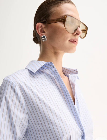 KALLIE STRIPE SHIRT - BLUE STRIPE