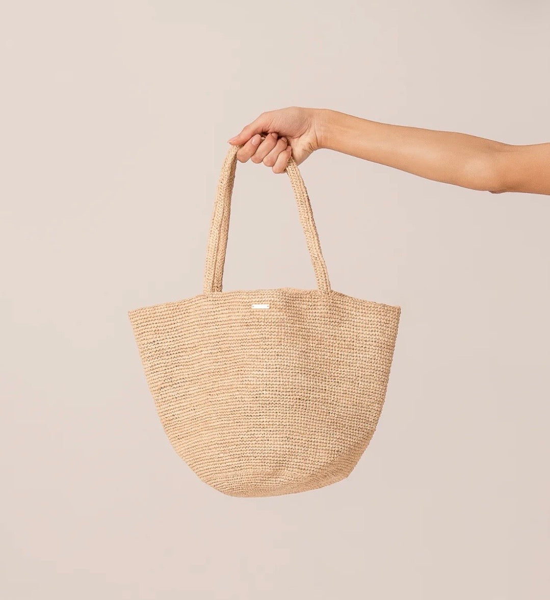 MINI RAFFIA TOTE NATURAL