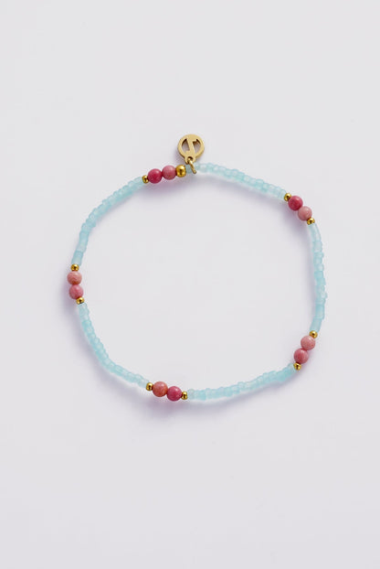 ROBYN BRACELET - TEAL/BLUSH