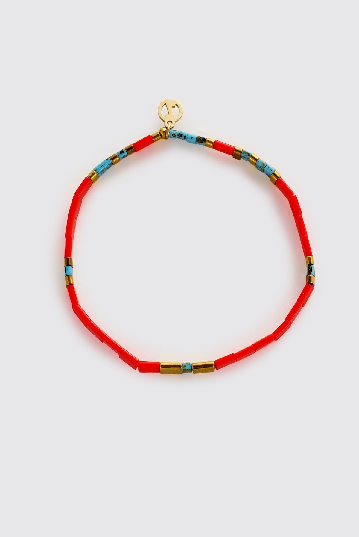 TILE BRACELET - RED/GOLD