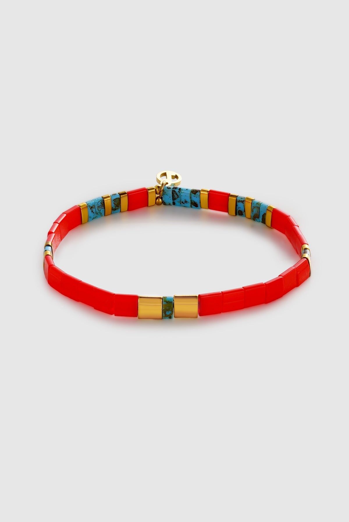 TILE BRACELET - RED/GOLD