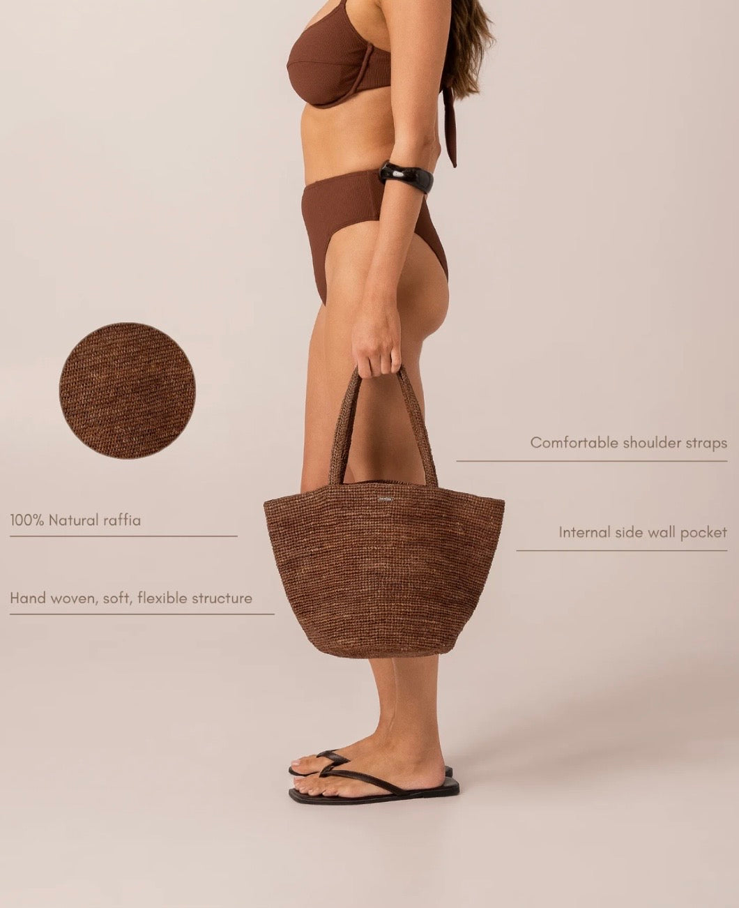 MINI RAFFIA TOTE COCAO