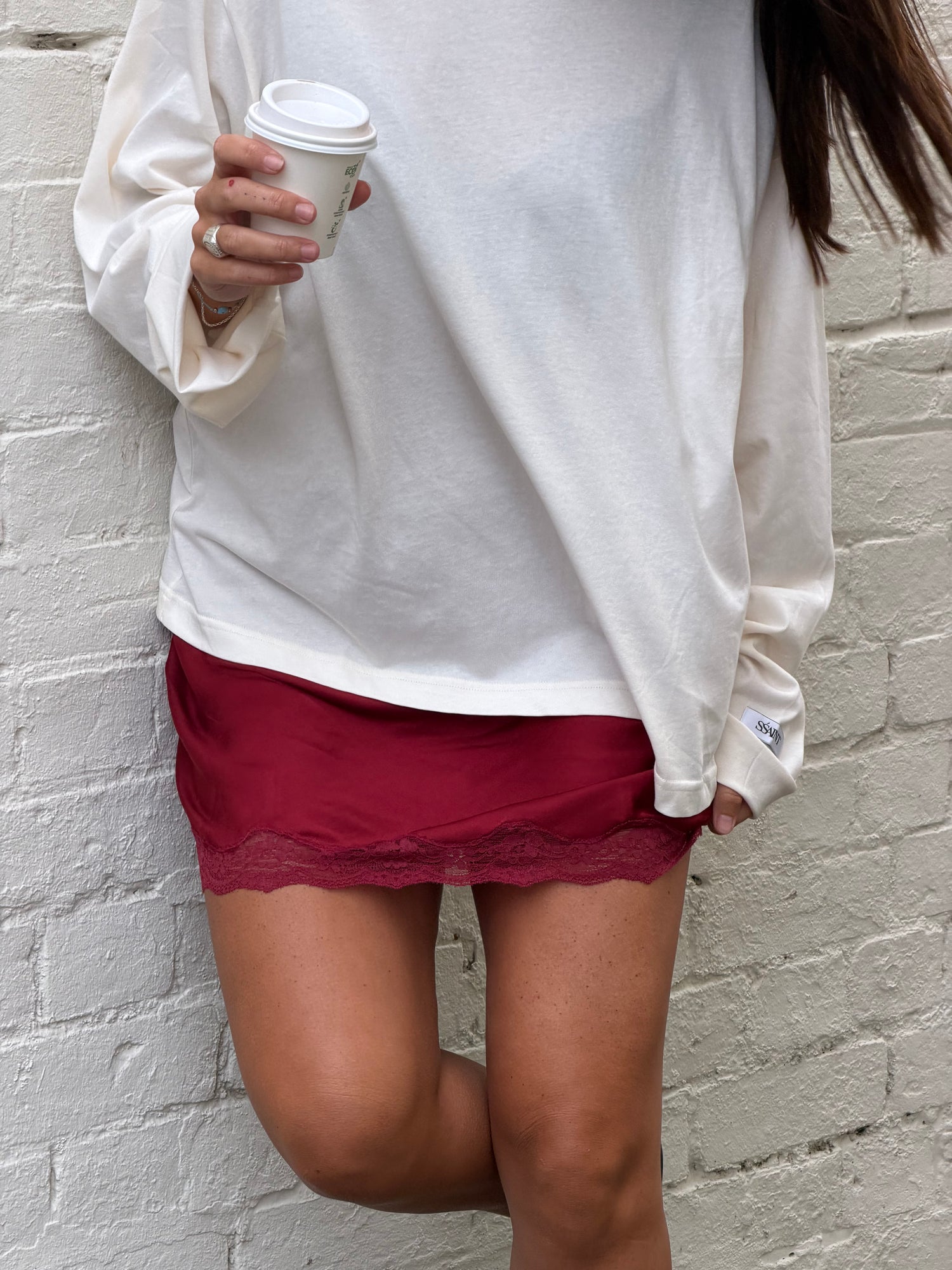 NALU MINI SKIRT - MERLOT