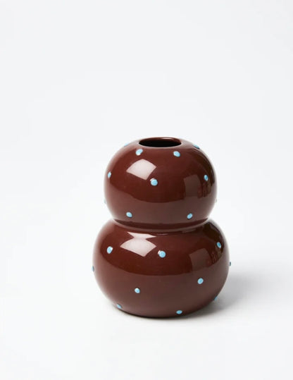 FONDA VASE BROWN BLUE VASE DOTTY
