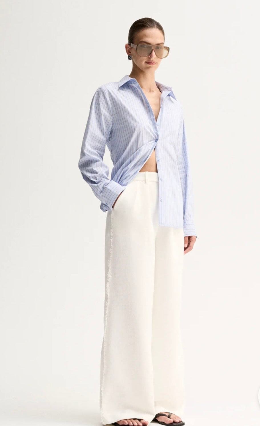 KALLIE STRIPE SHIRT - BLUE STRIPE