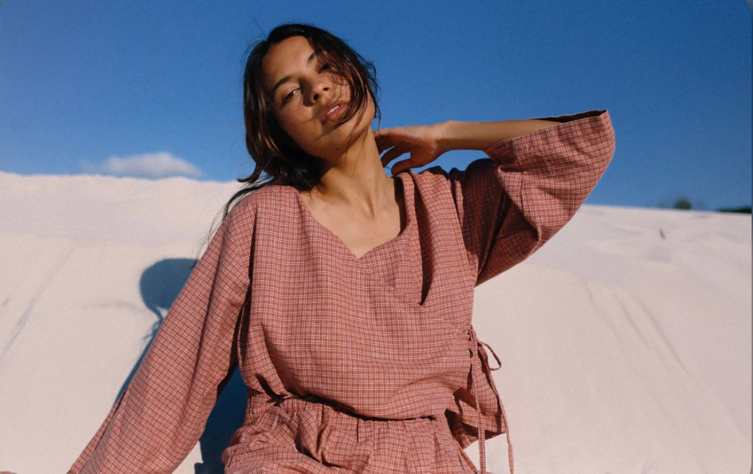 MIA WRAP TOP - Picnic Hemp